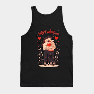 Valentine Romantic couple heart love birds Tank Top